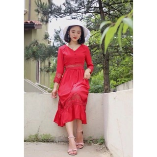 ORDER Đầm Boho, Váy phối ren dáng dài - 2 màu