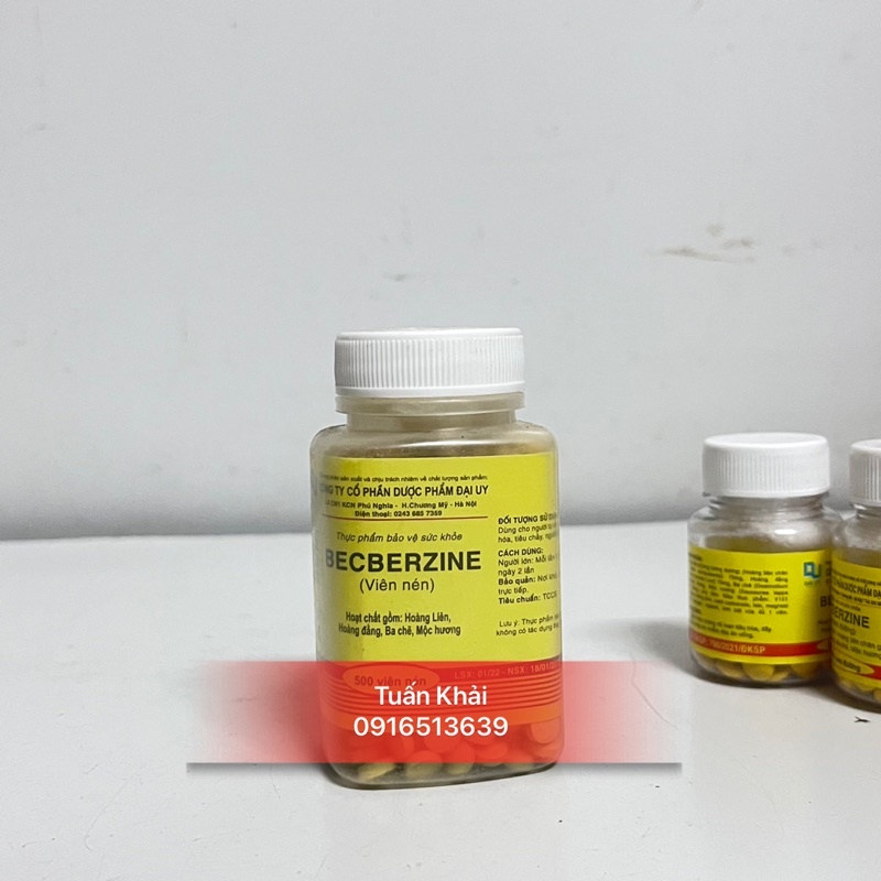 Viên bao đường lọ 100 viên Becbezine - Giảm triệu chứng rối loạn tiêu hoá, đau bụng, tiêu chảy