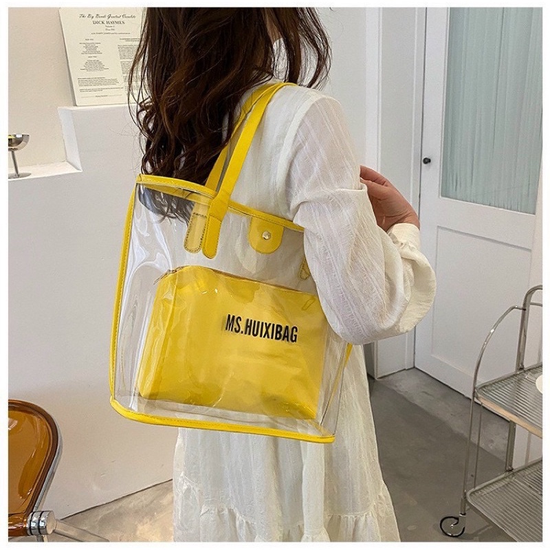 Sét 2 túi trong suốt thời trang ( 4 màu )