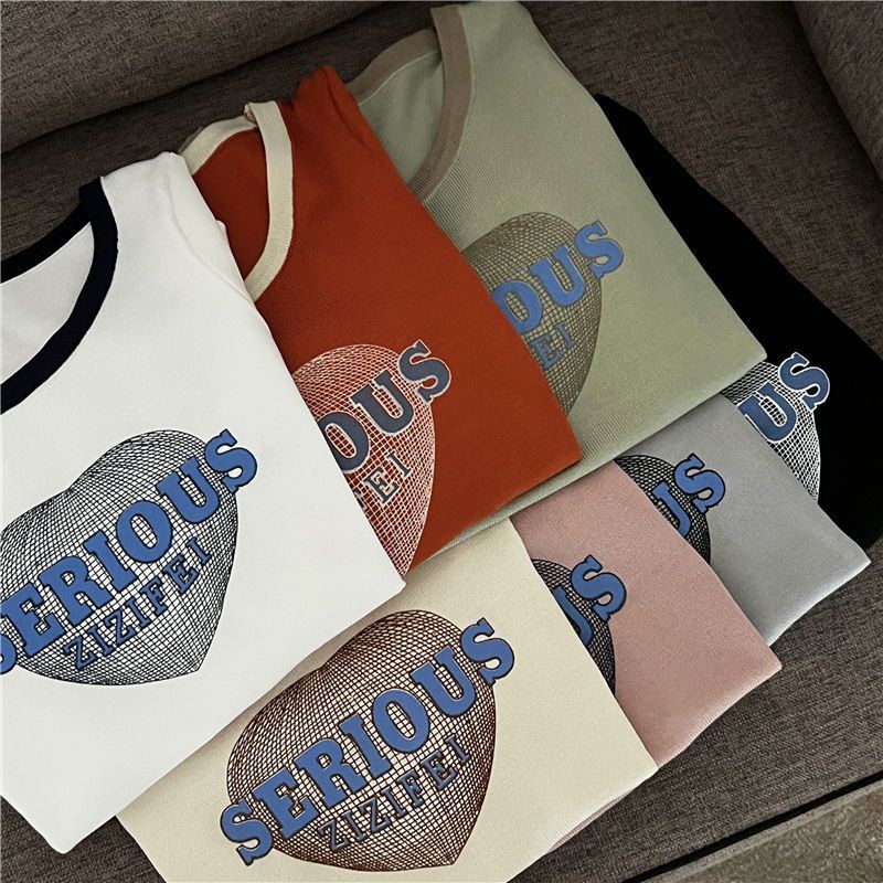 Áo Thun Tay Ngắn Màu Sắc Tương Phản Thời Trang Mùa Hè Cho Nữ