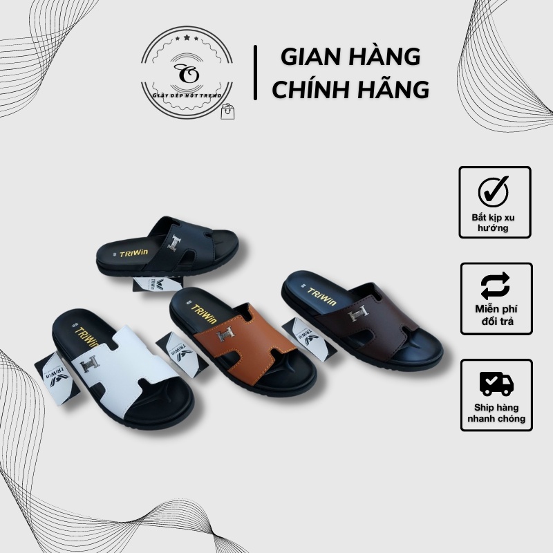 DÉP CHỮ H ĐỦ MÀU - DÉP QUAI NGANG NAM ĐẾ KẾP, QUAI DA SIÊU BỀN, PHỐI MÀU CỰC CHẤT