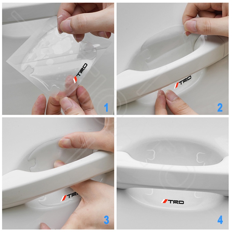 GTIOATO Cho Toyota TRD Miếng Dán Tay Nắm Cửa Ô Tô Trong Suốt Chống Xước Trầy Xe Hơi Miếng Dán Hõm Cửa Ô Tô Dán Xe Trang Trí ô Tô