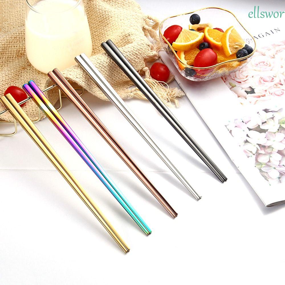 Đũa Ăn Bằng Thép Không Gỉ Chống Trượt Phong Cách Hàn Quốc