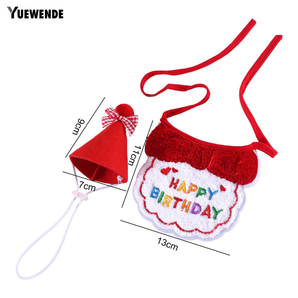 1 Set Mũ Đội Đầu Và Khăn Choàng Cổ Thêu Hình Sáng Tạo Dùng Làm Đạo Cụ Chụp Ảnh Sinh Nhật Cho Thú Cưng