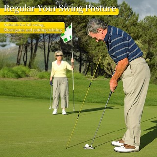 Golf Alignment Sticks Training Aid 2 Pack,3-Section 48 inch Golf Swing Trainers Foldable Practice Rods Aiming Sticks