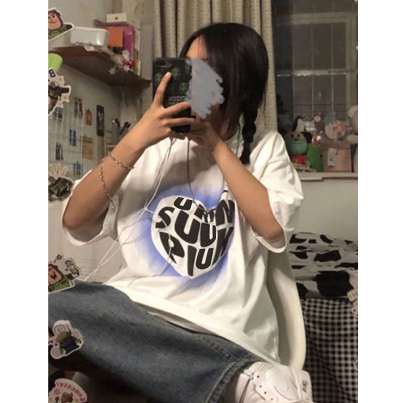 NRVP Áo Thun Tay Ngắn In Hình Thời Trang Đường Phố Hàn Quốc Mới Cho Nữ