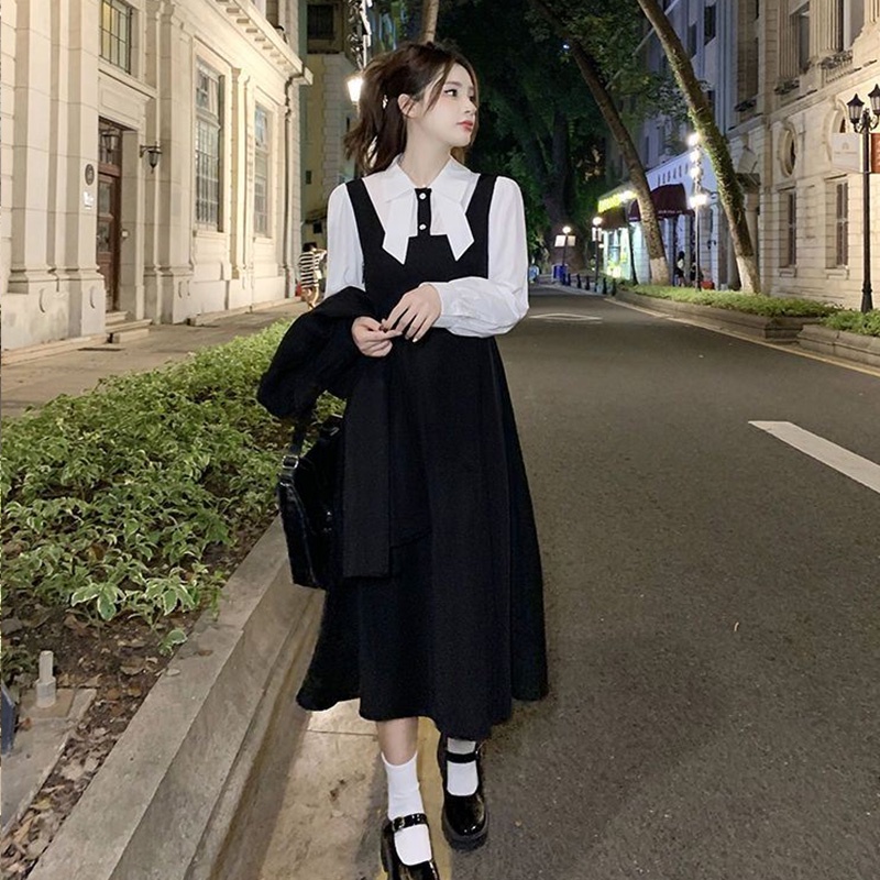 Đầm công chúa XINLANYASHE dài tay phong cách Hàn Quốc thời trang cho nữ