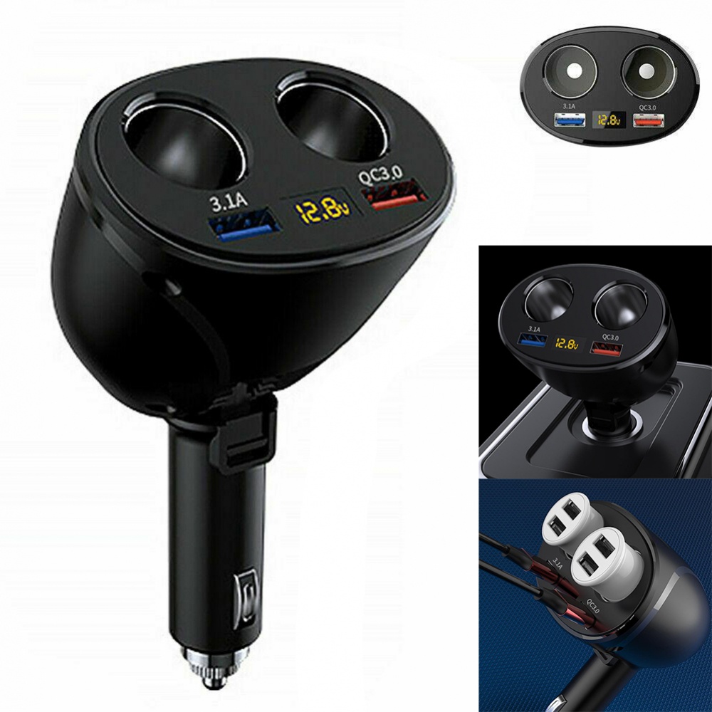 Bộ Sạc USB Màu Đen Siêu Bền Cho Xe Hơi