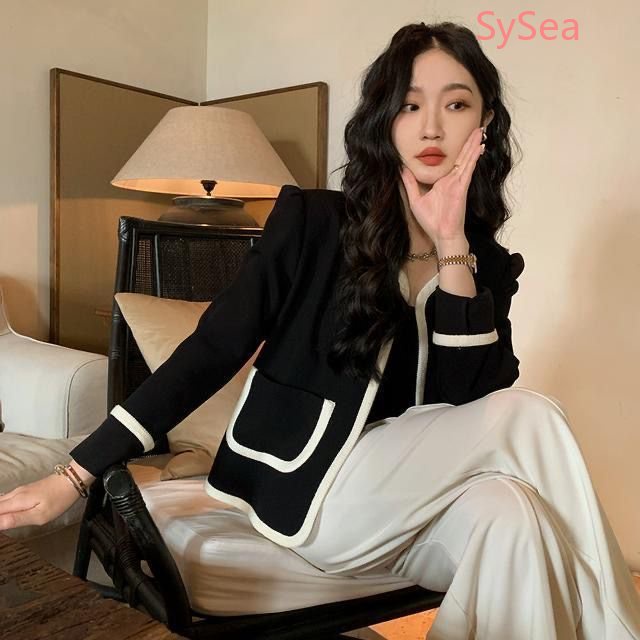 Áo Khoác Màu Đen Thiết Kế Tối Giản Thời Trang Theo Phong Cách Pháp Cho Nữ