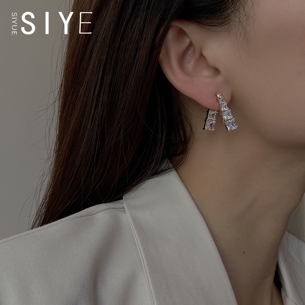 Bông Tai Đính Đá Zircon Thời Trang Dành Cho Nữ