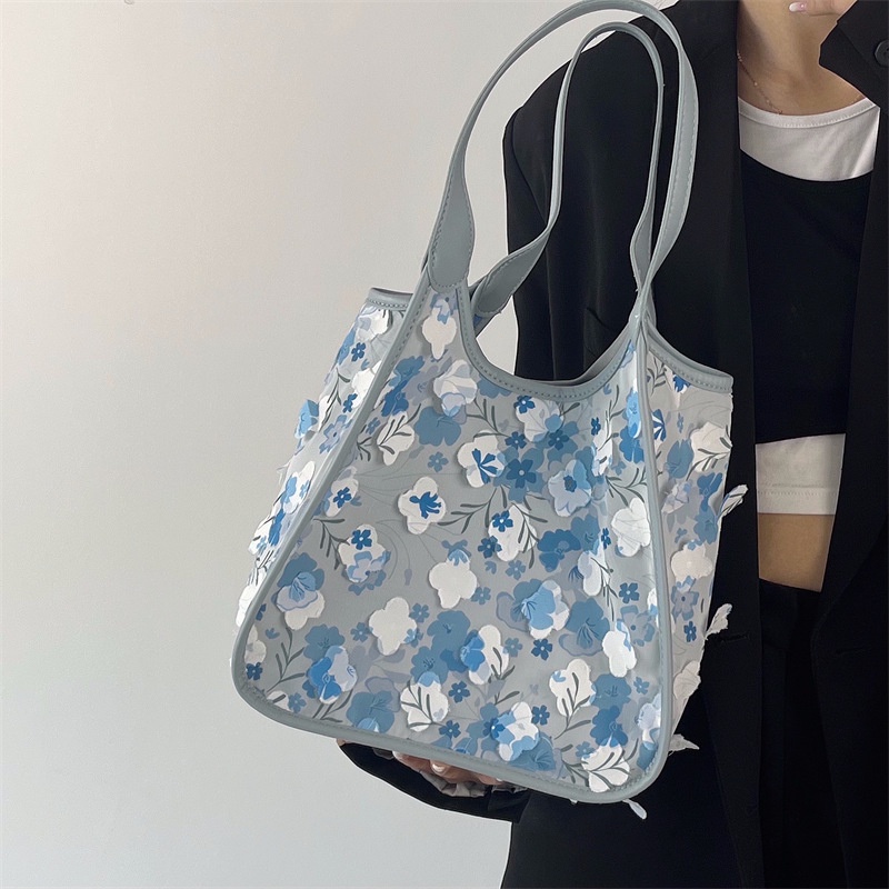 Mischa Túi Xách canvas Đeo Vai Sức Chứa Lớn Họa Tiết Hoa Thời Trang Cao Cấp