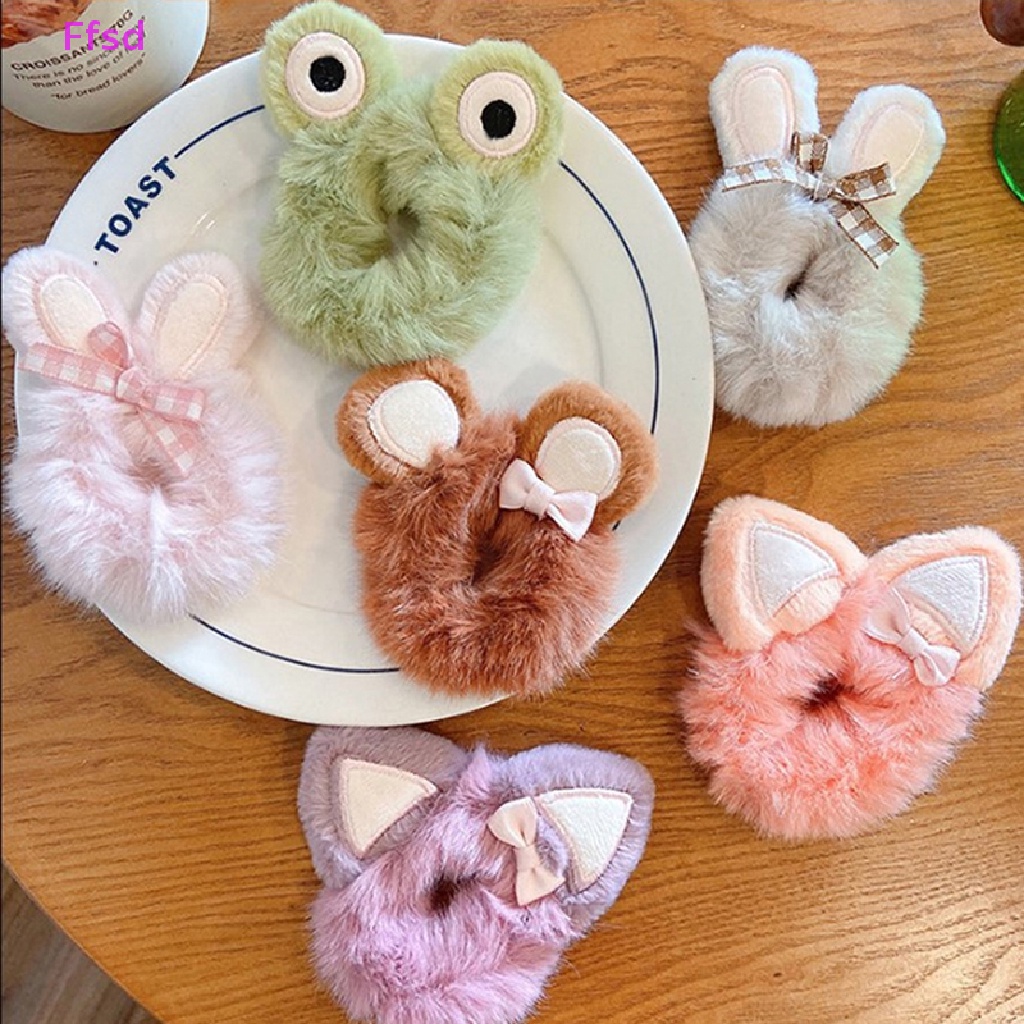 Băng Đô Tai Thỏ Bằng Da Cao Su Phối Lông Xinh Xắn Cho Bé Gái