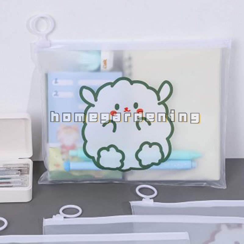 Túi Đựng Bút / Mỹ Phẩm Trong Suốt Họa Tiết Hoạt Hình Dễ Thương Tiện Dụng Mang Theo Du Lịch