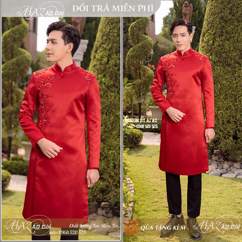 Áo Dài Cách Tân Nam Thủ Công LV02