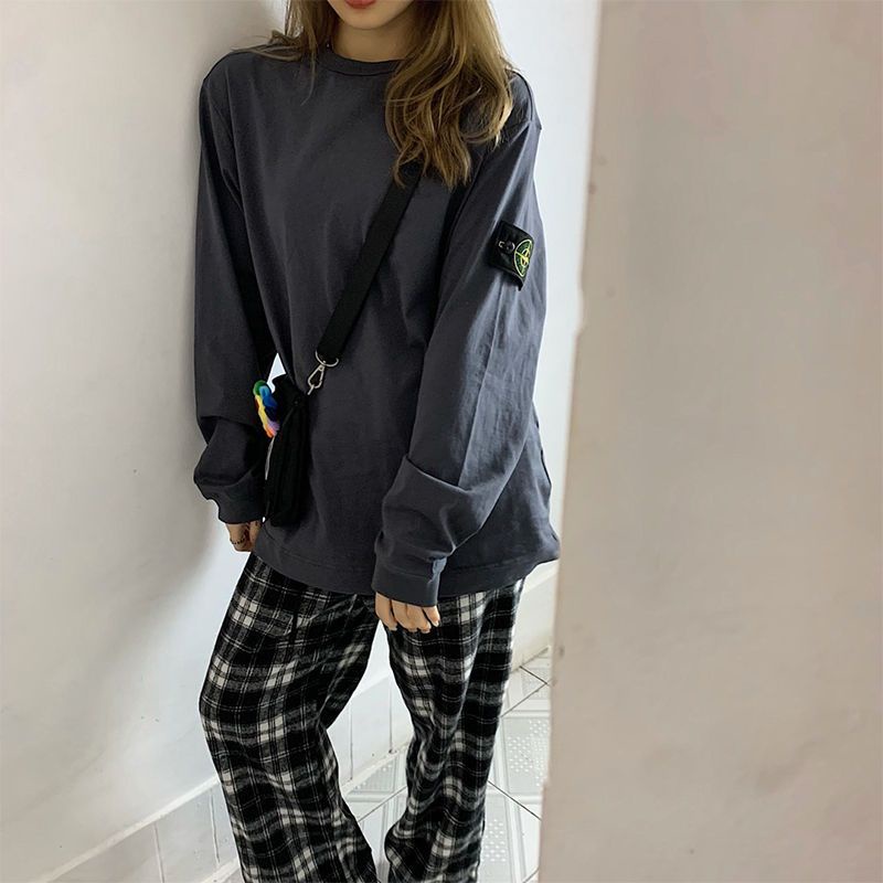 Áo Thun Cotton Cơ Bản Tay Dài 5 Màu Mẫu Hòn Đảo Đá Cơ Bản Unisex Bán Chạy