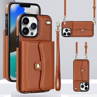 Ốp điện thoại da pu có dây đeo chéo cho iphone x xs xr xs max 7 8 plus