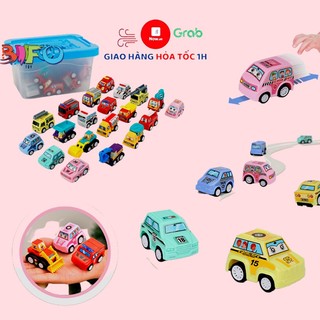 Đồ chơi 20 ô tô chạy bánh đà cho bé dạng hộp có quai xách