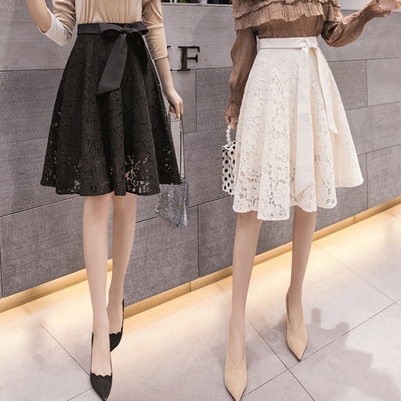 ( BIGSIZE) chân váy ren xòe phối nơ C137