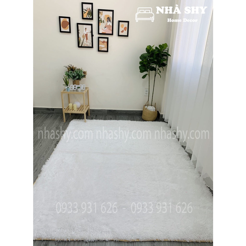 Thảm Lông Trải Sàn Màu Trắng Tinh - Size 2mx1m6 - TS36