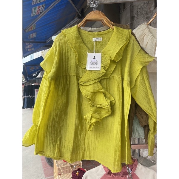 Áo Bèo Tơ Nhăn Phong Cách Hàn Quốc Tiểu Thư Xinh