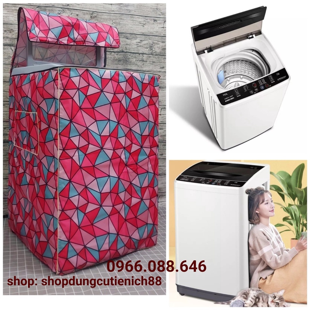 (Dành cho Máy Panasonic Cửa Trên 7.6kg đến 16KG ] Áo trùm máy giặt VẢI DÙ CỰC DÀY, DÂY KHÓA KÉO TO - bao chùm chống bụi