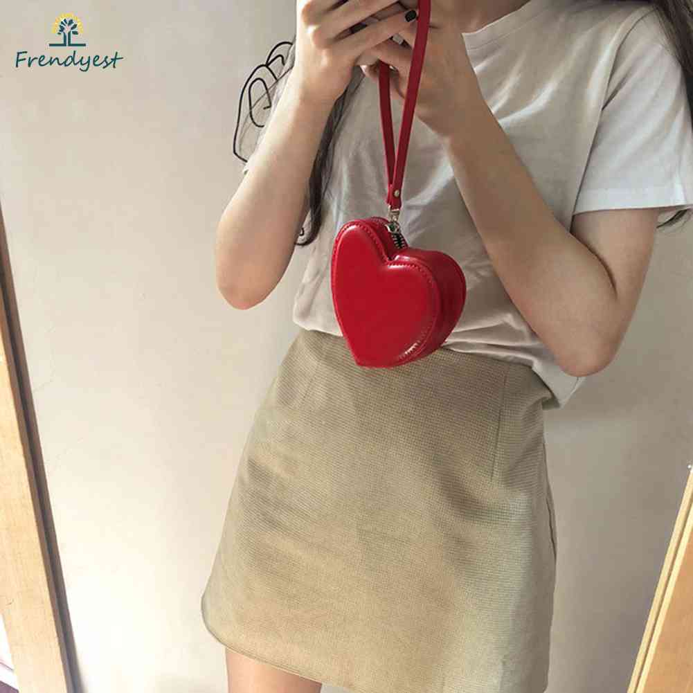 Ví da mini hình trái tim thời trang Hàn Quốc