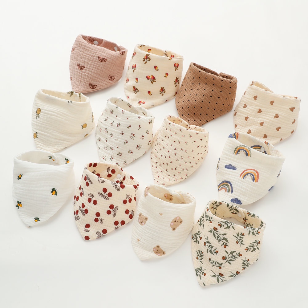 Khăn Yếm Tam Giác Cho Bé Unbee Xô Muslin 2 Lớp Dày Dặn Giữ Ấm,Cho Bé Ăn Dặm Thấm Hút,An Toàn Cho Da Nhạy Cảm