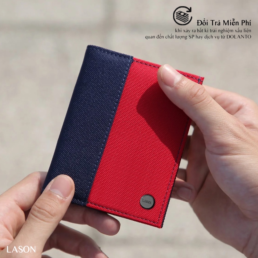 Ví Vải Đựng Tiền MEGA ĐỨNG Canvas Polyester Nhập Khẩu Cao Cấp Chống Thấm Nước DOLANTOxLASON Unisex Nam Nữ chính hãng