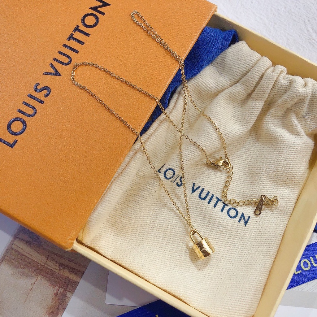 LOUIS VUITTON Vòng cổ Thép Titan Họa Tiết Lv Sang Trọng Cho Nam Nữ