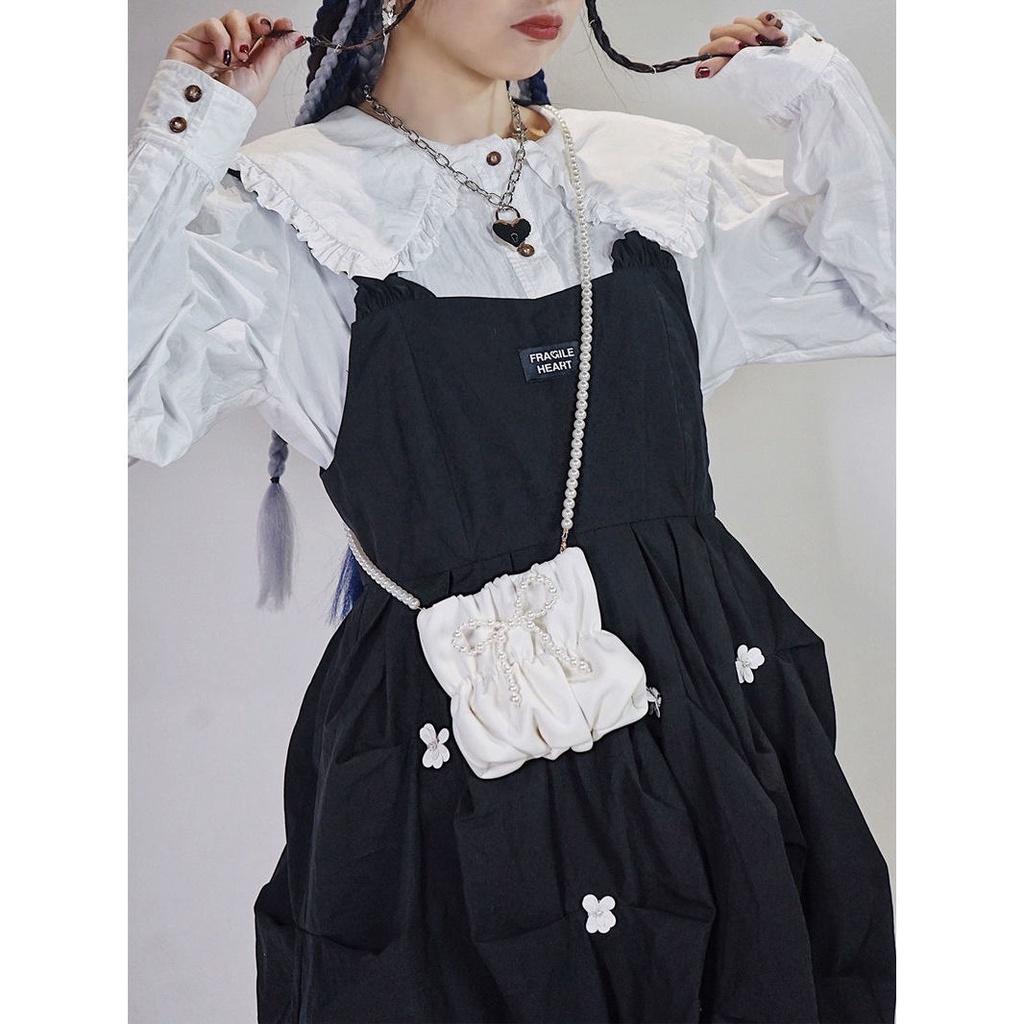 Túi Đeo Chéo Mini Đính Nơ Ngọc Trai Thời Trang Mới 2022 Cho Nữ