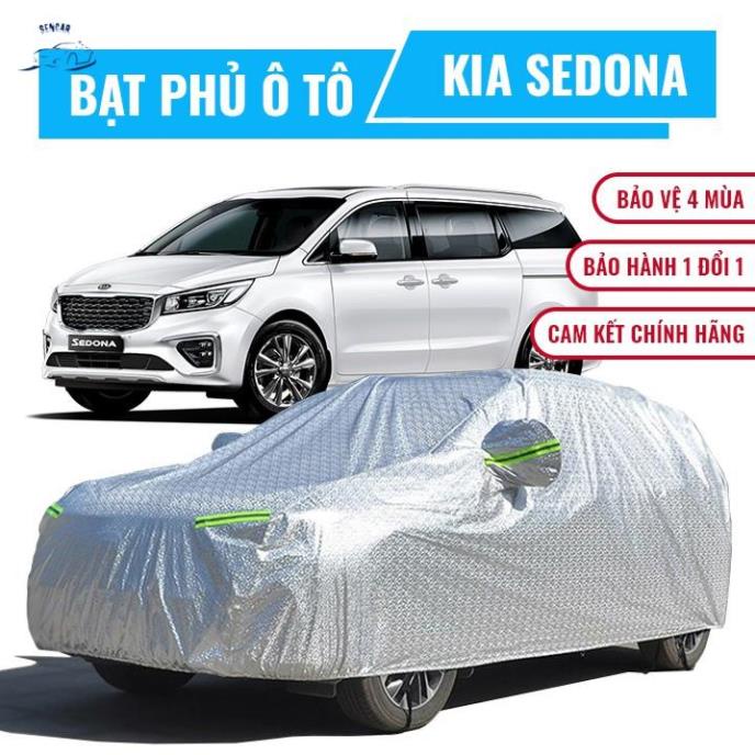 Bạt phủ xe ô tô 7 chỗ Kia Sedona, Bạt trùm xe sedona cao cấp chất liệu vải PEVA chống nắng mưa không thấm nước +