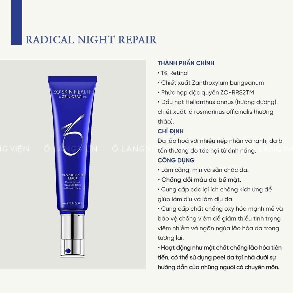 Kem chống lão hóa da ban đêm Z0 Radical Night Repair date 3.24