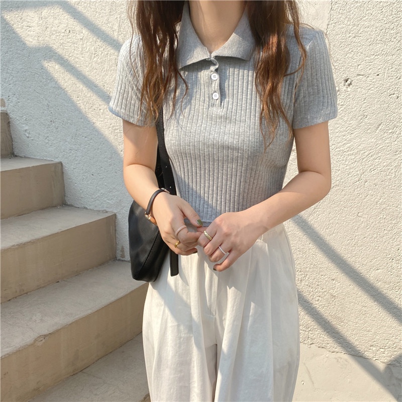 Áo thun SUXI tay ngắn dáng ôm thời trang mùa hè xinh xắn cho nữ