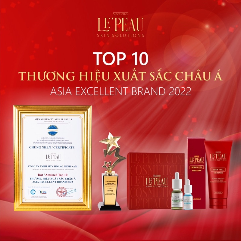 Peel Da Retinol Vi Tảo LE'PEAU 10ml, Tinh Chất Tái Tạo Da Sinh Học Căng Bóng Chính Hãn