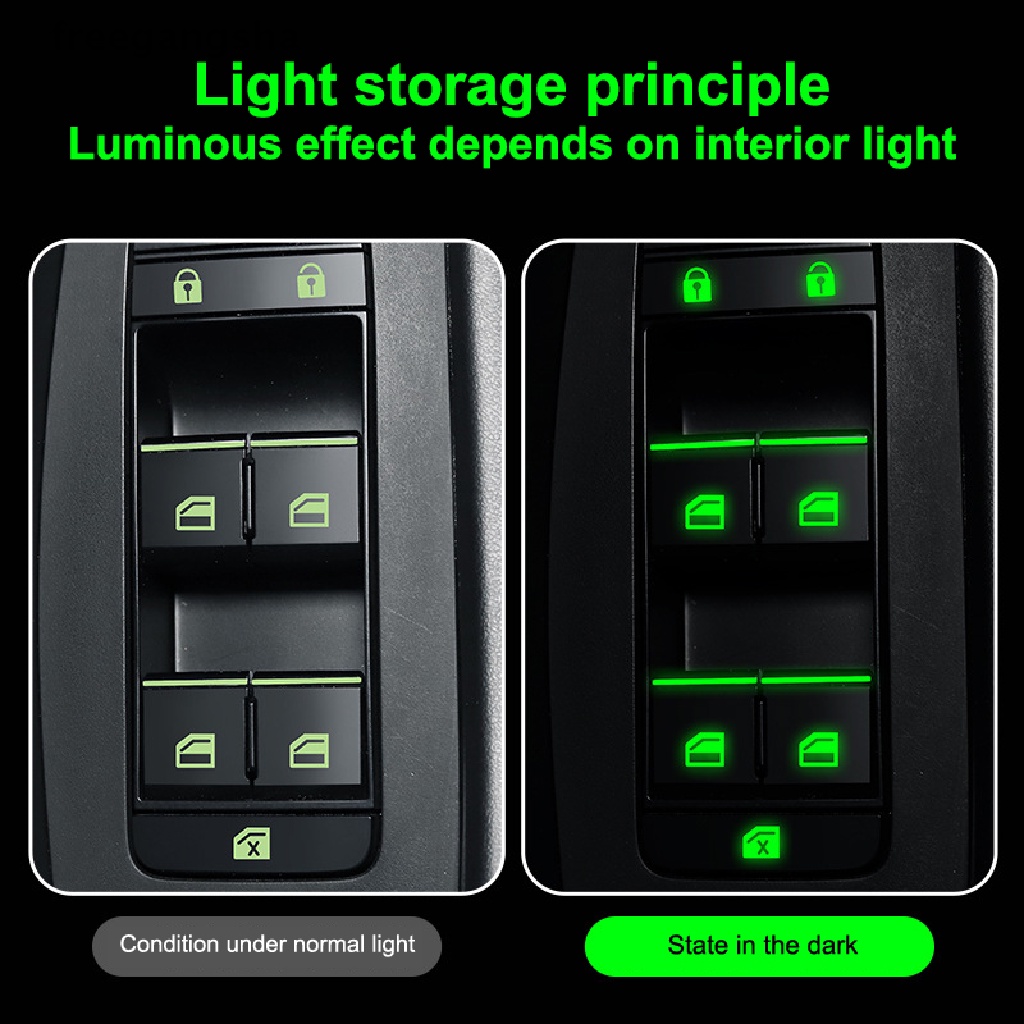 Miếng Dán Công Tắc Điều Khiển Cửa Sổ Xe Hơi Màu Dạ Quang