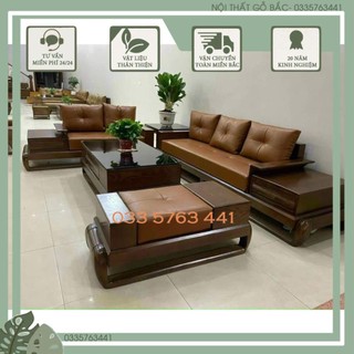 Ghế sofa gỗ phòng khách kiểu dáng chân đùi gà 2 văng - ảnh thật kèm video