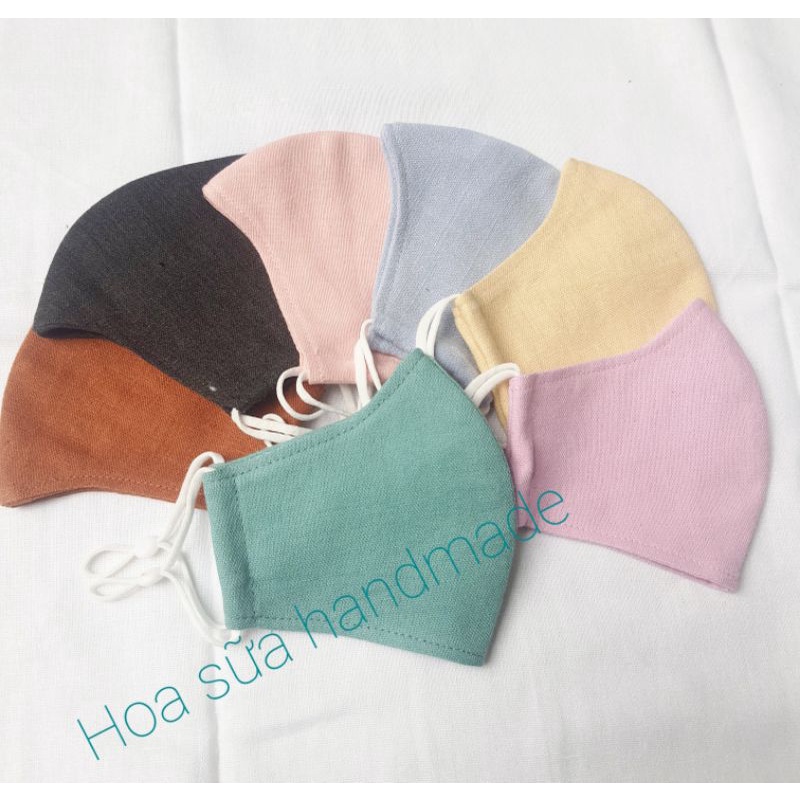 Khẩu trang trẻ em vải Linen 2 lớp thoáng khí
