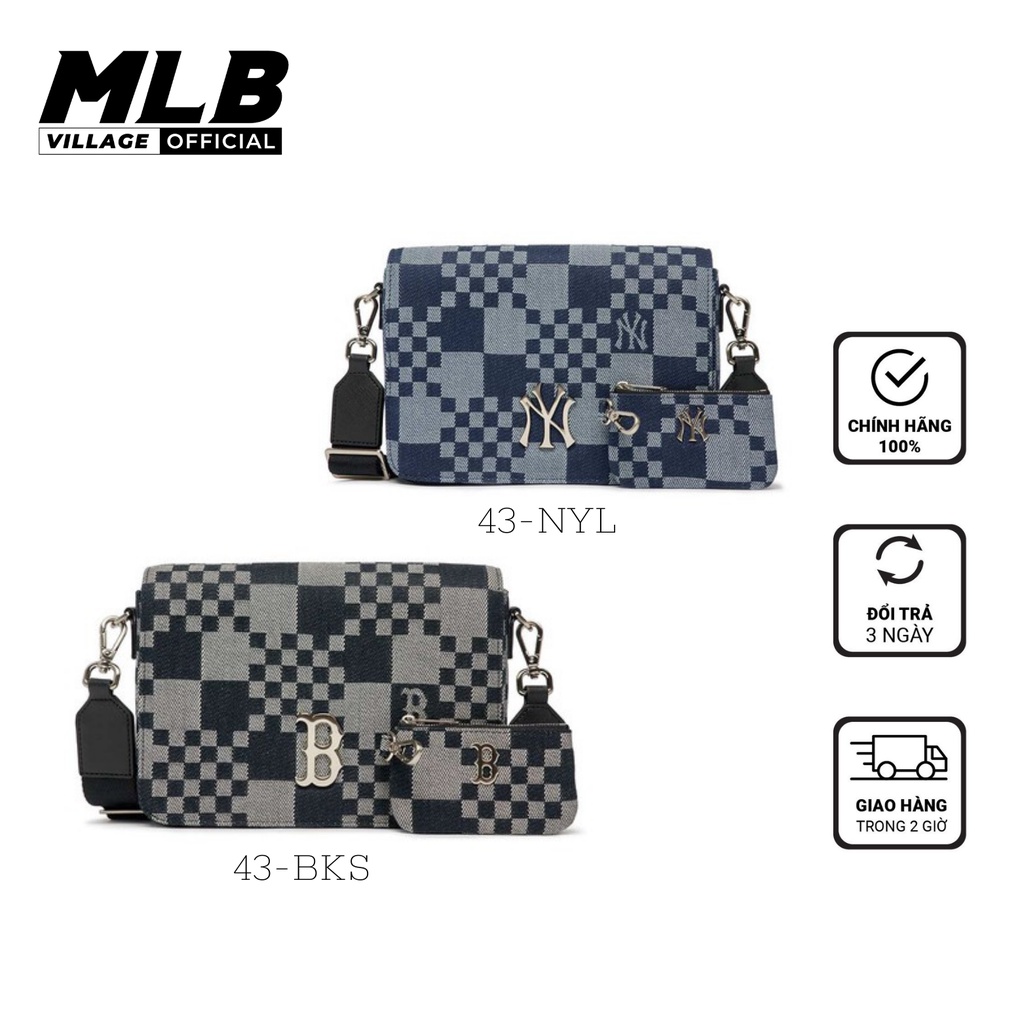 Túi MLB Denim Jacquard Crossbody - Túi đeo chéo MLB chính hãng 3ACRM062N
