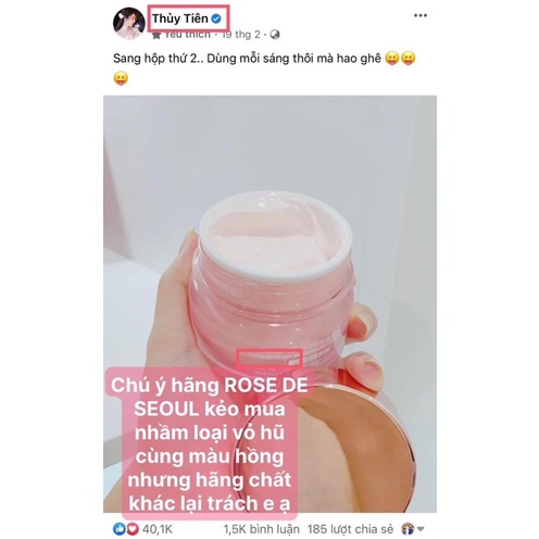 Kem ngày rose de seoul hạn 12-2025 lọ 50g dưỡng trắng chống nắng