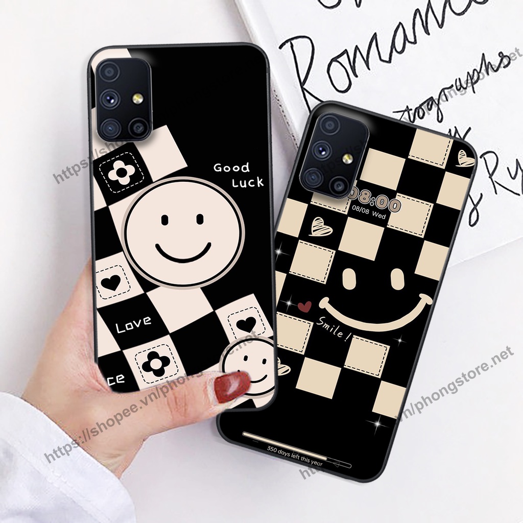 Ốp lưng Samsung M51 caro mặt cười cute, giá rẻ cực đẹp nhiều mẫu ốp gấu