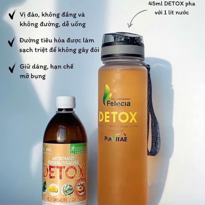 Thải độc tố cơ thể Giảm Mỡ | Nước Detox Purvitae [Mua 3 chai tặng bình]