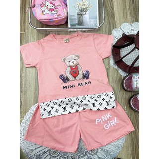 Bô cộc tay hàng quảng châu size nhỡ cho bé gái 15-26kg, bộ cotton cộc tay cho bé gái