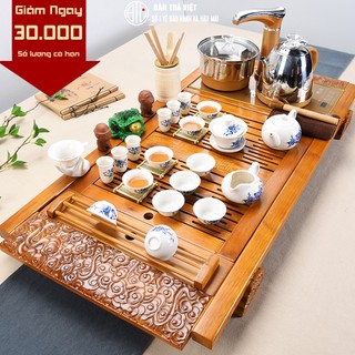 [Hàng có sẵn] Bộ bàn trà điện đa năng thông minh mẫu mới 2024 - Bàn trà điện thông minh gỗ tự nhiên