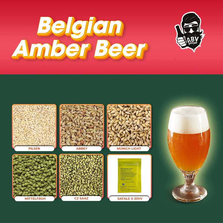 Set nguyên liệu nấu bia Belgian Amber Beer