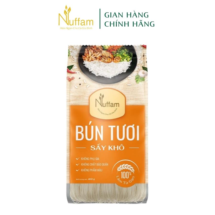 Bún Tươi Sấy Khô 400gr - Chính Hãng Nuffam - Thơm Ngon, Làm Hoàn Toàn Từ Gạo 400gr (Cam kết date mới)