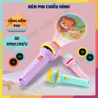 Đèn pin chiếu hình cho bé 80 hình sắc nét Đồ chơi đèn chiếu ảnh ngộ nghĩnh đáng yêu DC046