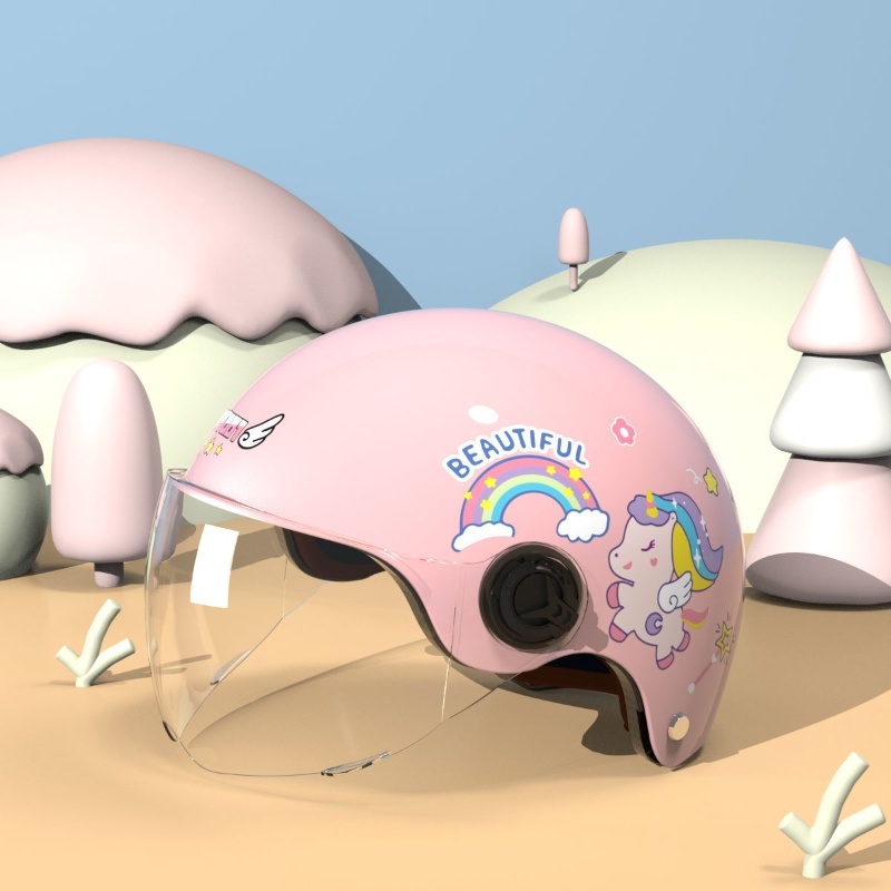 Mũ Bảo Hiểm Chống Nắng Họa Tiết Hoạt Hình Dễ Thương Thời Trang Mùa Hè Cho Bé