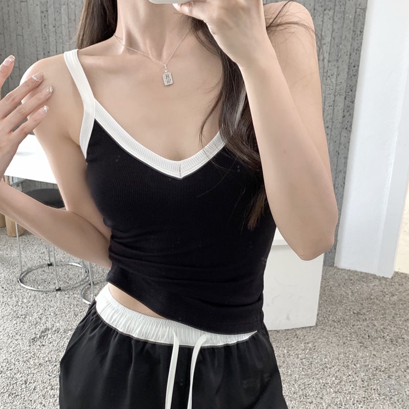 Áo Hai Dây Có Mút Đệm Ngực Thời Trang Trẻ Trung Cho Nữ