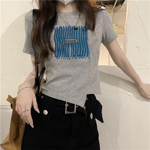 COZOK Áo Thun Tay Ngắn Dáng Ôm In Họa Tiết Thời Trang Mùa Hè