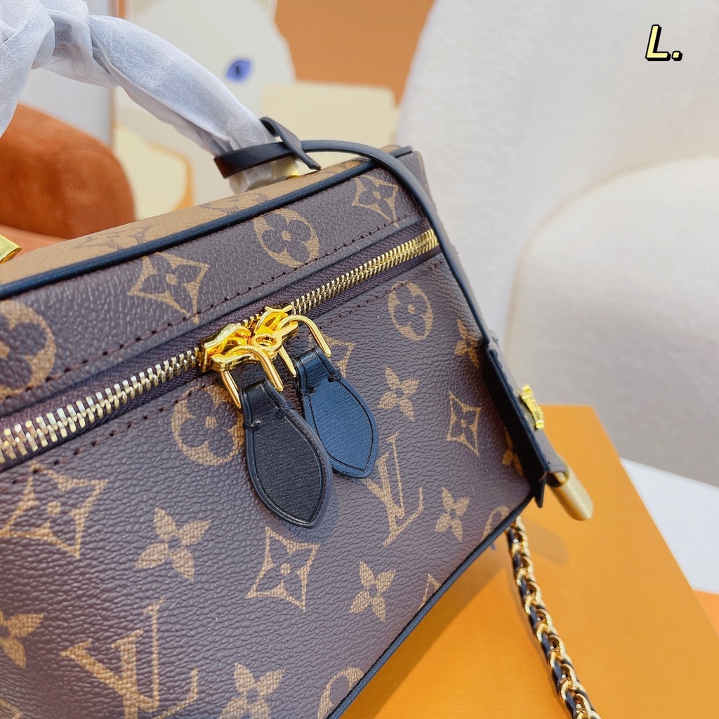 MWJG LV LOUIS VUITTON LV LOUIS VUITTON VANITY Small Handbag MONOGRAM Leather Women's Fashion Style Cosmetic Bag2022